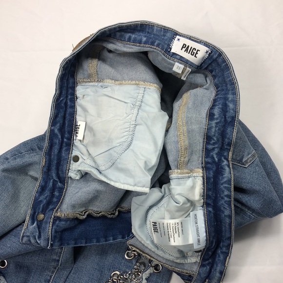 Paige Hoxton Olympic Chains Raw Hem Jeans - Picture 15 of 16